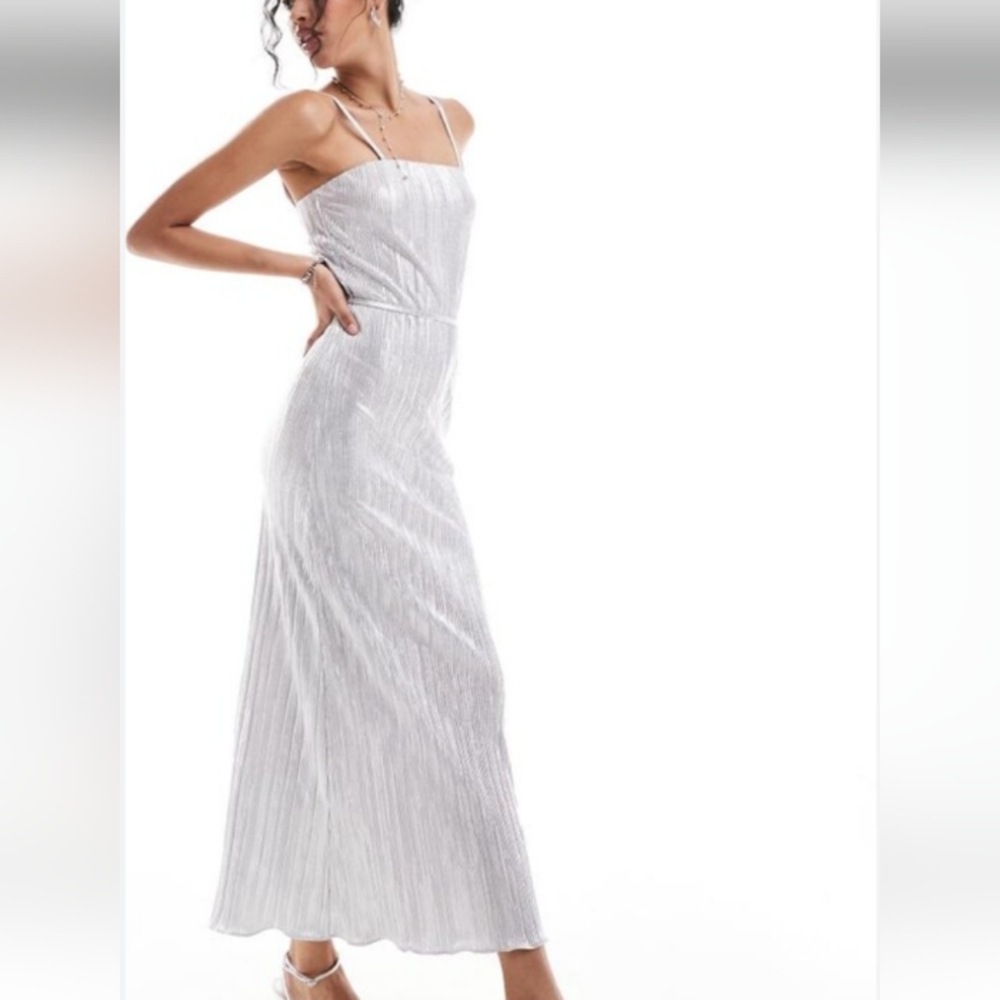 Never Fully Dressed Silver Maxi Dress - Picture 3 of 5